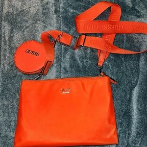 Bright orange guess purse